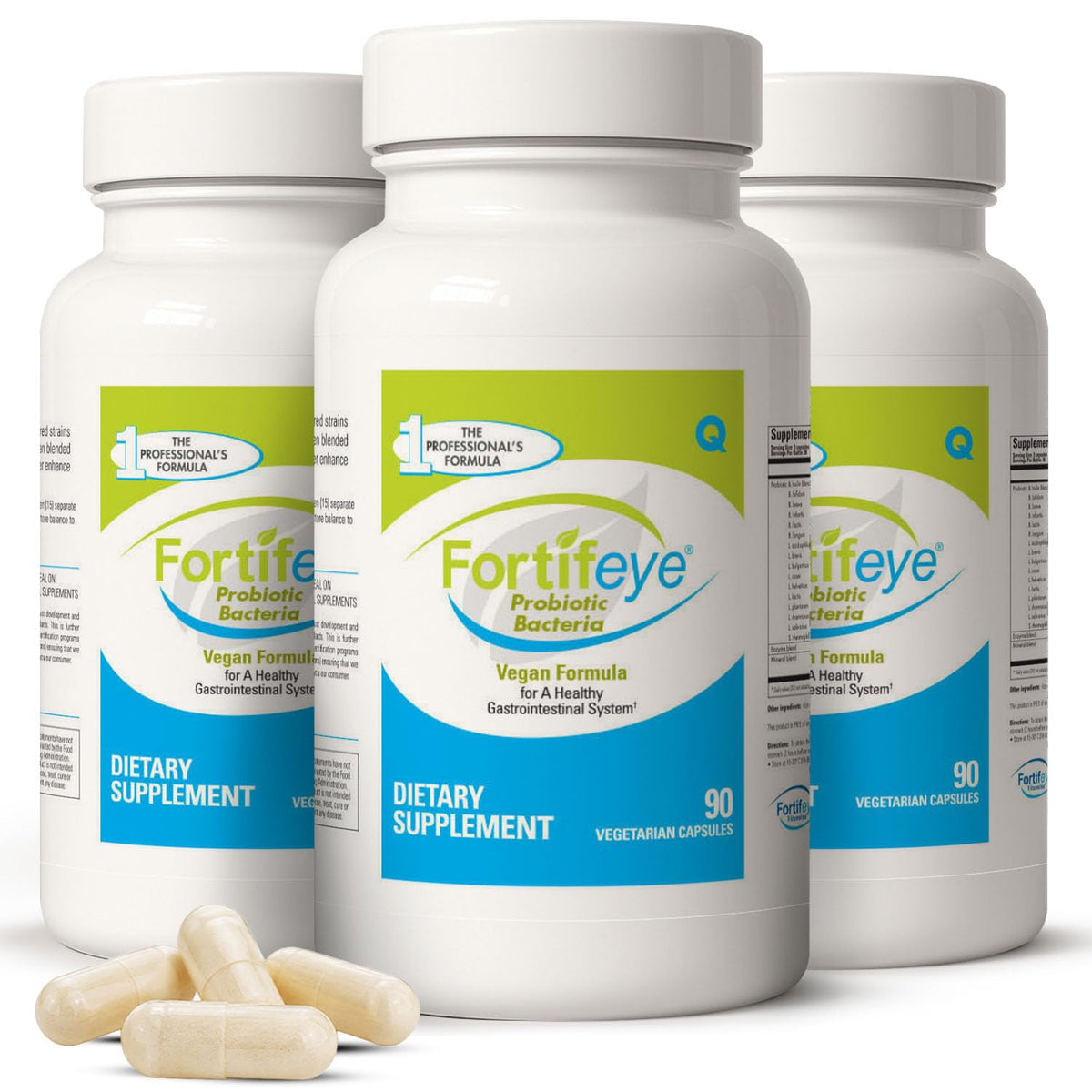 Fortifeye Vitamins Probiotic Bacteria - Natural Vegan Supplement