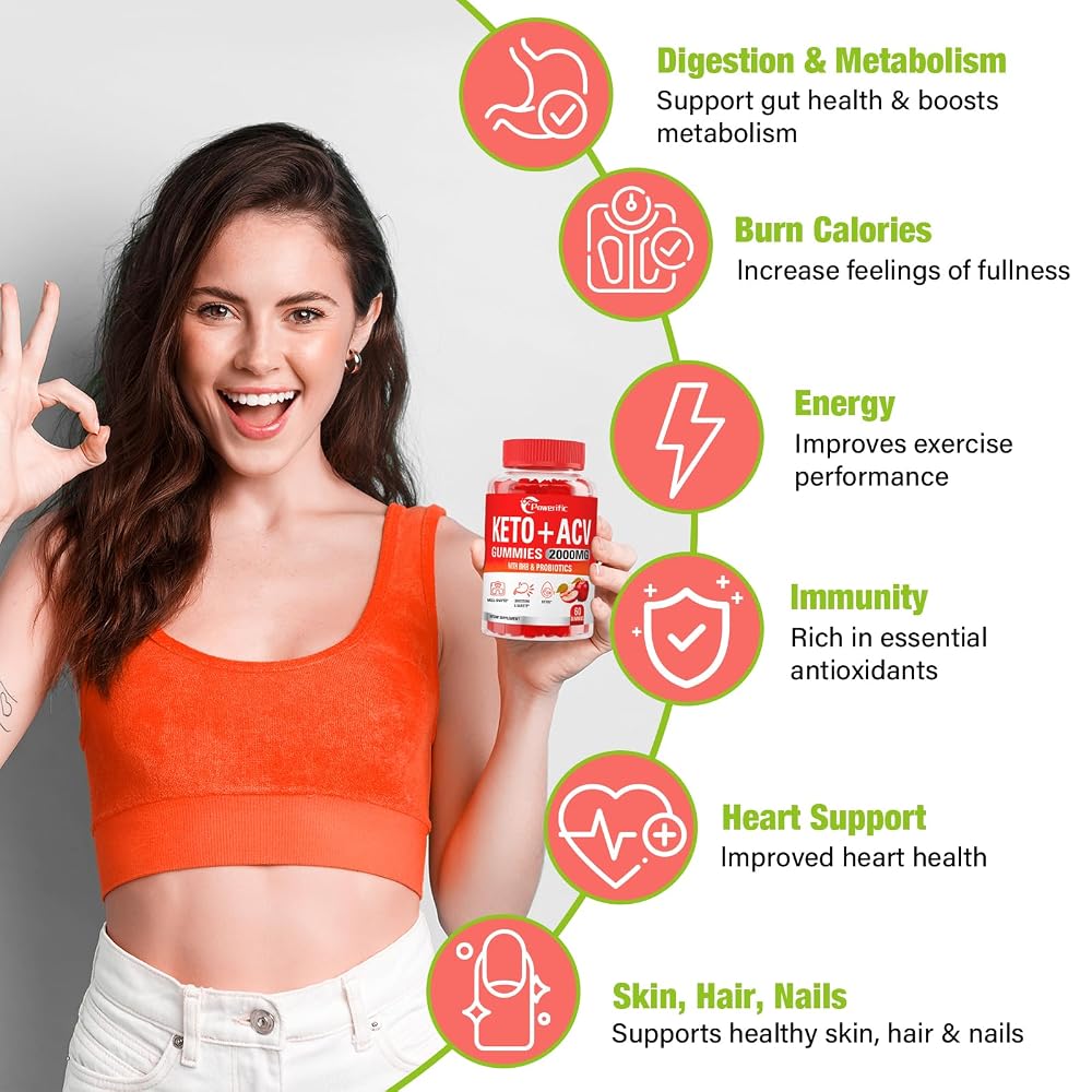 Powerific Apple Cider Vinegar Gummies Max Strength 2000mg - 60 Gummies - image 3