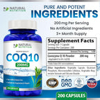 Generic Natural CoQ10 200mg - 200 Vegetarian Capsules - image 5