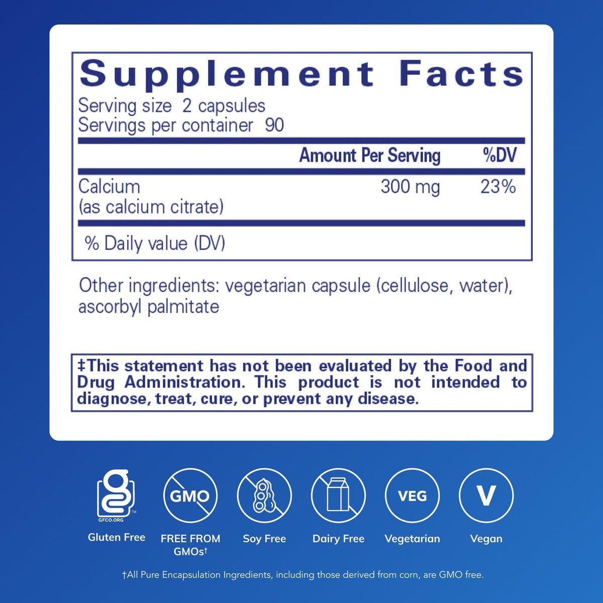 Pure Encapsulations Calcium Citrate - 180 Capsules - image 2
