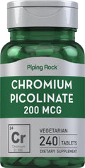 Piping Rock Chromium Picolinate 200mcg - 240 Tablets