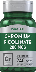 Piping Rock Chromium Picolinate 200mcg - 240 Tablets