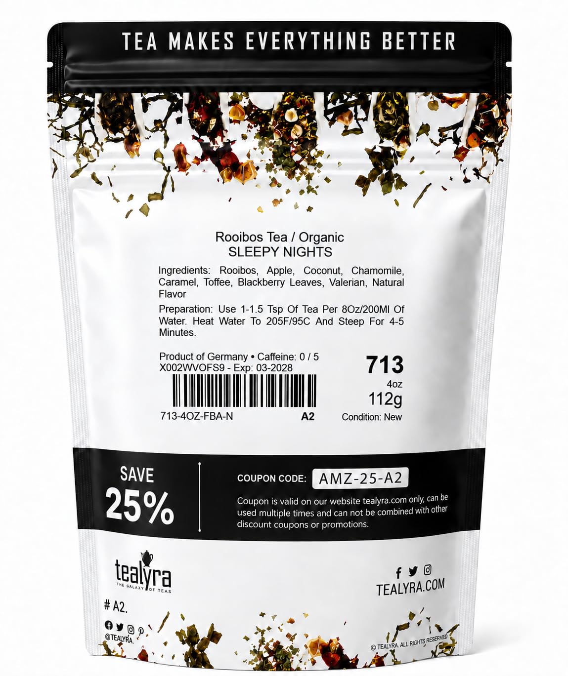 Tealyra Sleepy Nights Loose Leaf Herbal Tea - 112g - image 5