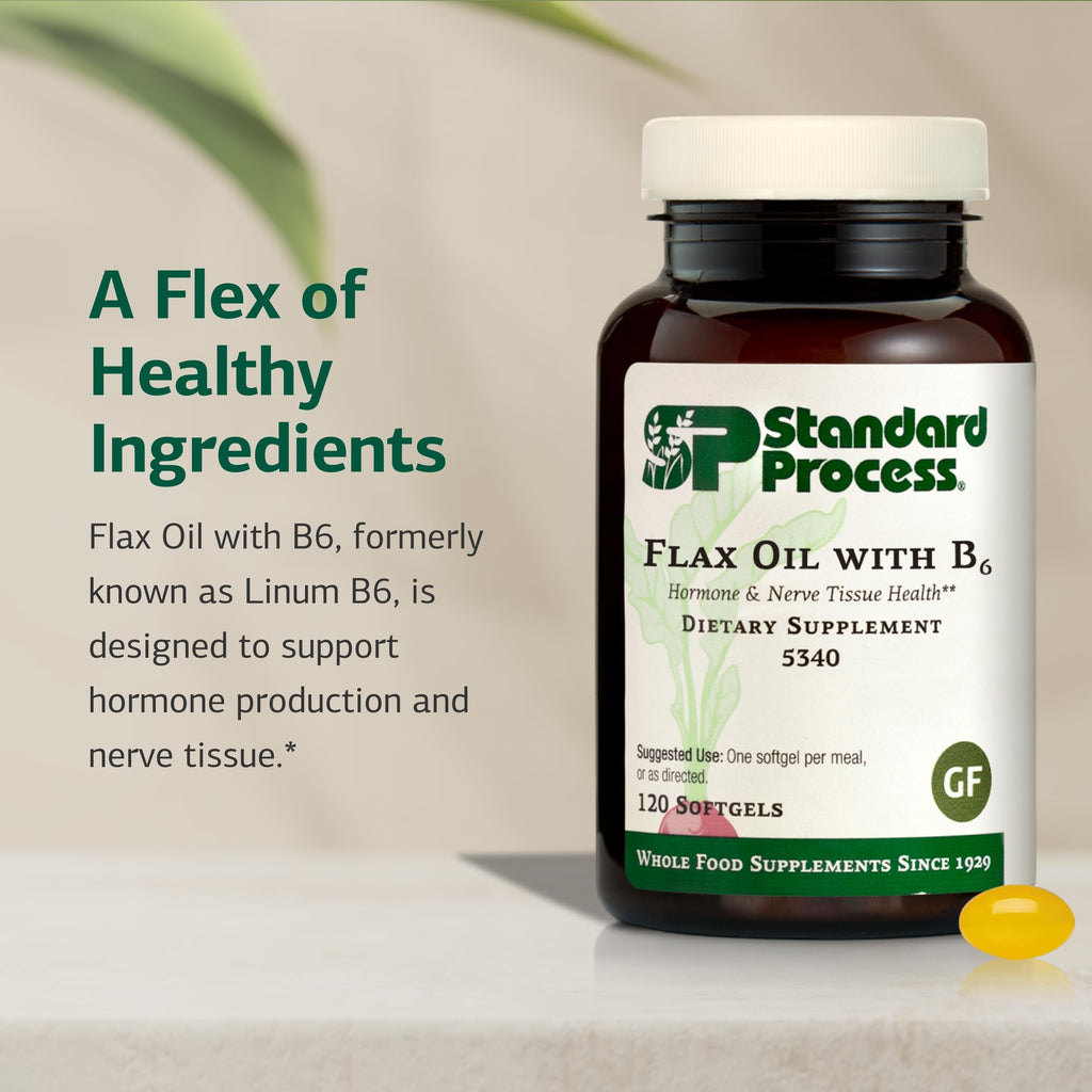 Standard Process Flax Oil with B6 Hormone & Nerve Support - 120 Softgels - image 3