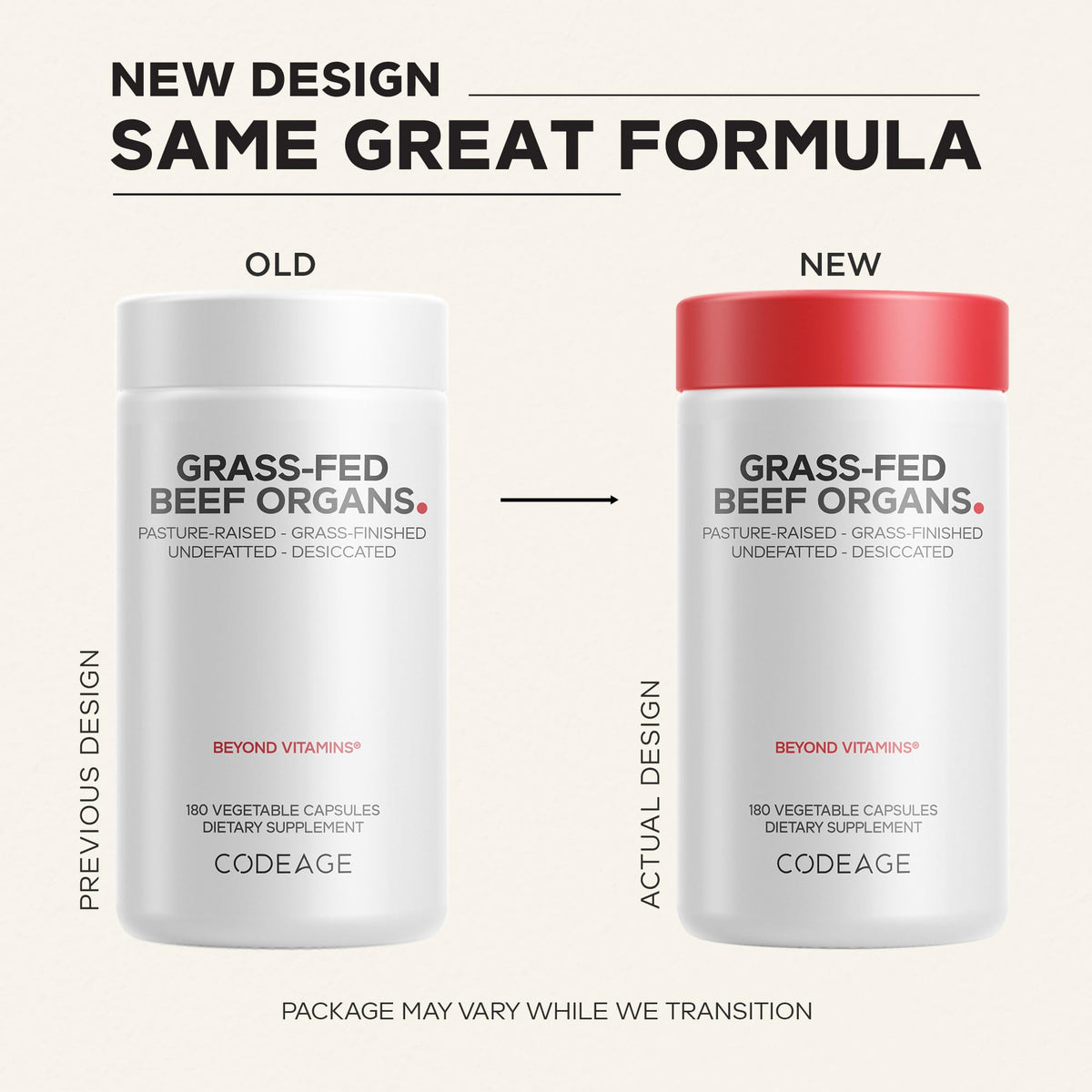 Codeage Grass-Fed Beef Organs Supplement - 180 Capsules - image 3