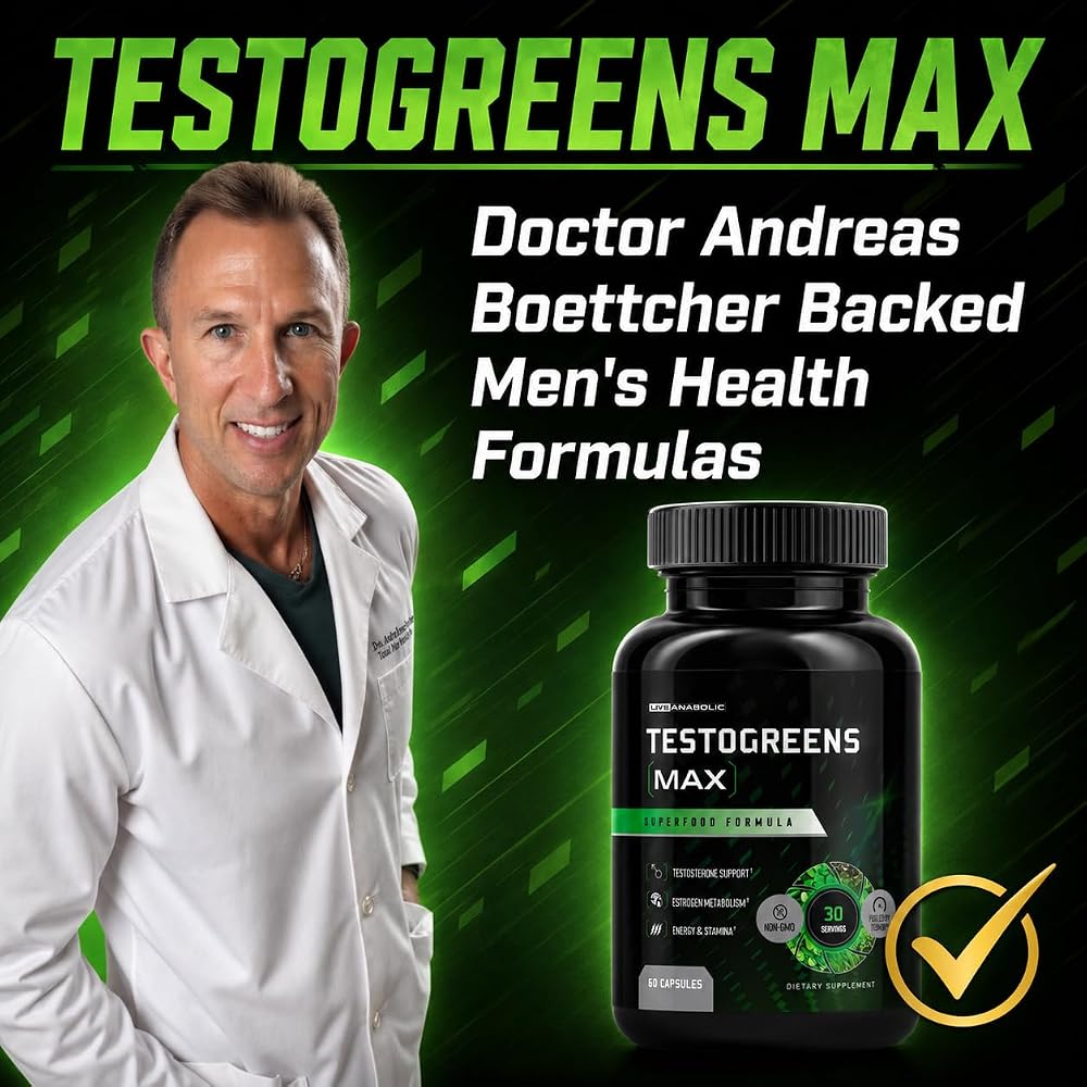 Live Anabolic TestoGreens Max Men's Greens Supplement - 60 Capsules - image 3