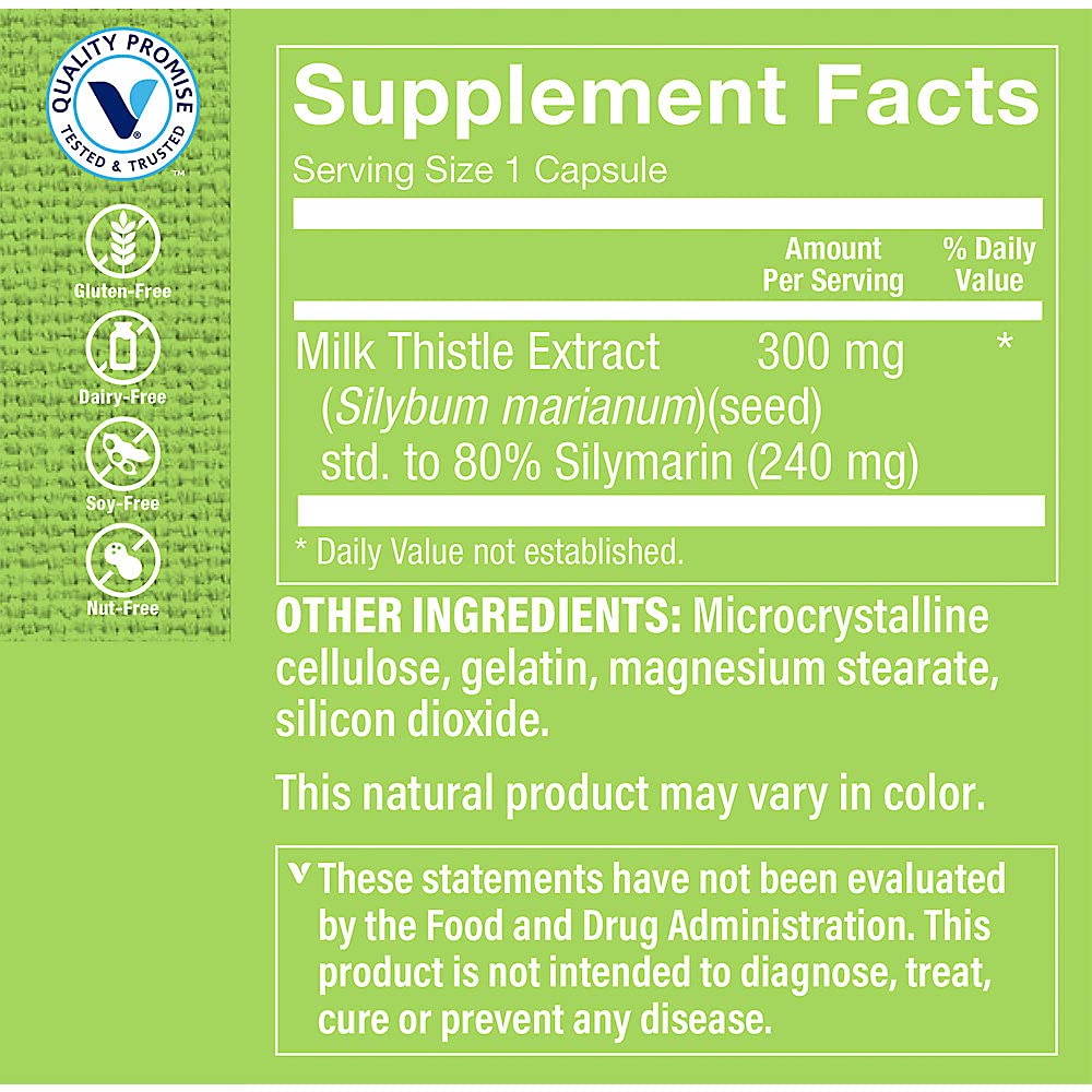 The Vitamin Shoppe Brand Milk Thistle Extract 300 mg, Silymarin, 200 Caps