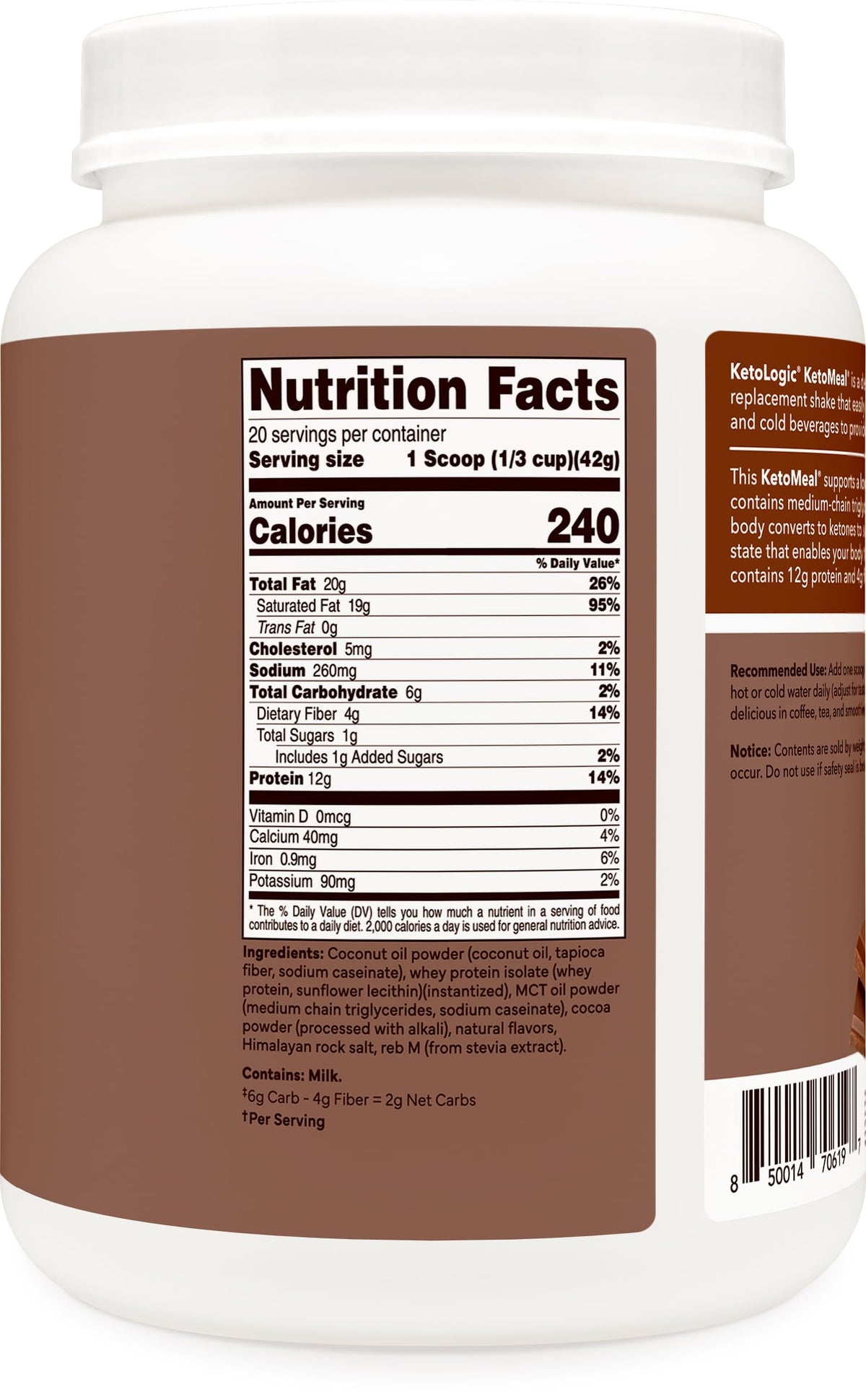 KetoLogic Keto Meal Replacement Shake Powder For Optimal Results +