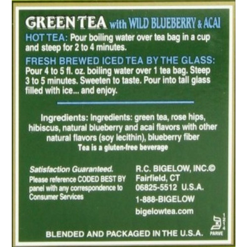 Bigelow Green Tea with Blueberry - 20 Tea Bags - image 2