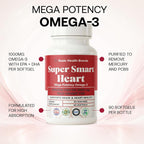 Basic Brands Super Smart Heart Omega Triple Strength 1000 mg - 90 Softgels - image 3