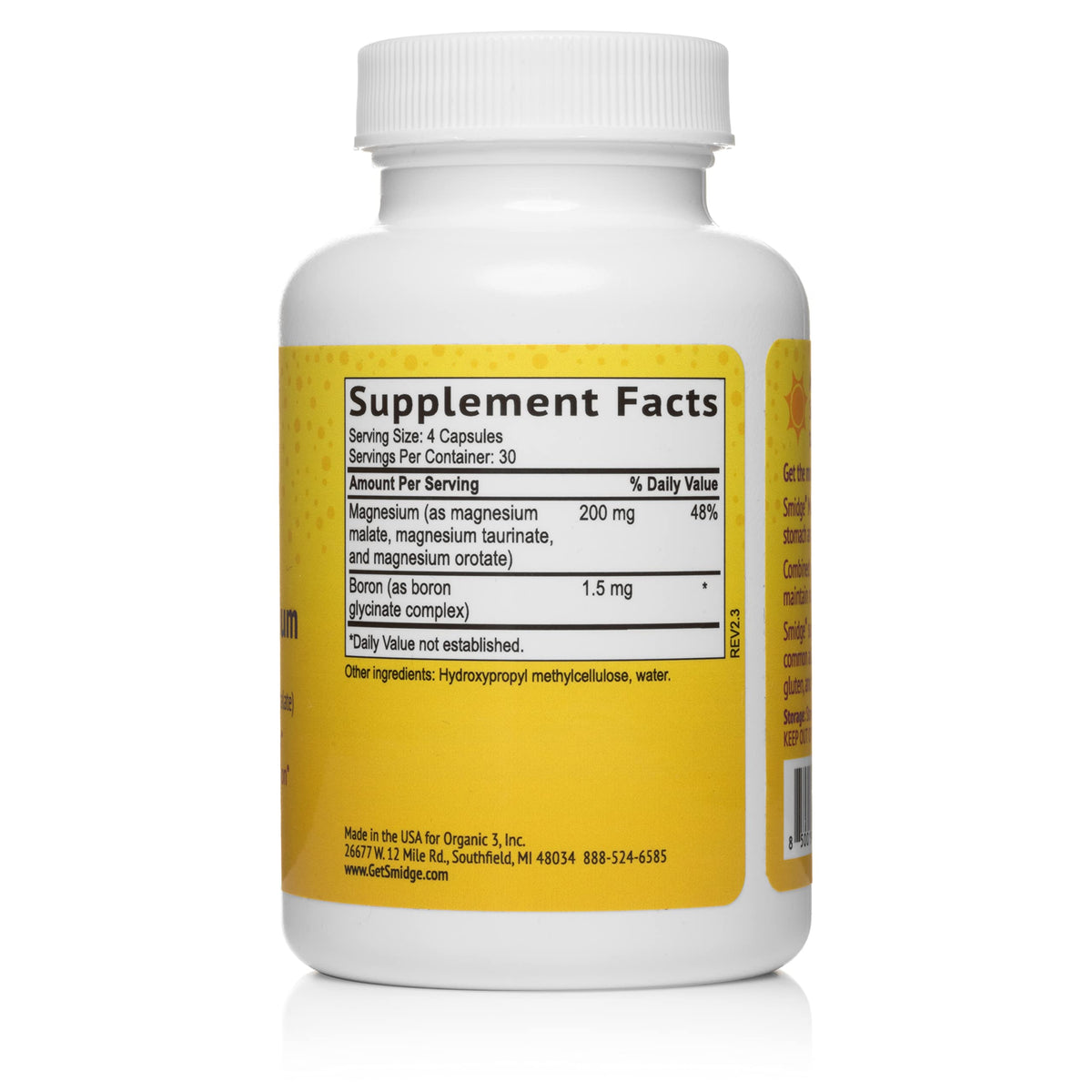 Smidge Morning Magnesium Capsules for Energy - 120 Count - image 3