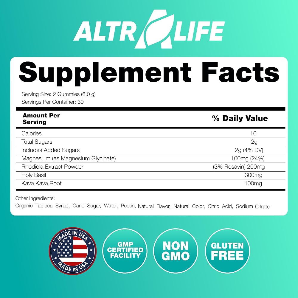 ALTRALIFE Kava Kava Gummies Stress Relief with Magnesium - 60 Count - image 4
