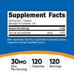 Nutricost Zinc Picolinate 30mg - Gluten Free and Non-GMO