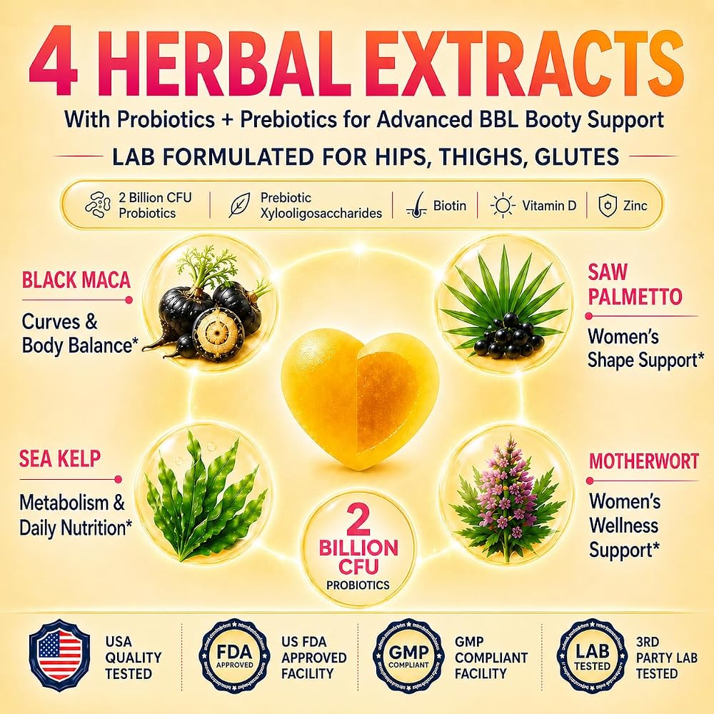Biotics2 Peach8 BBL Booty Gummies for Women - 60 Gummies - image 3