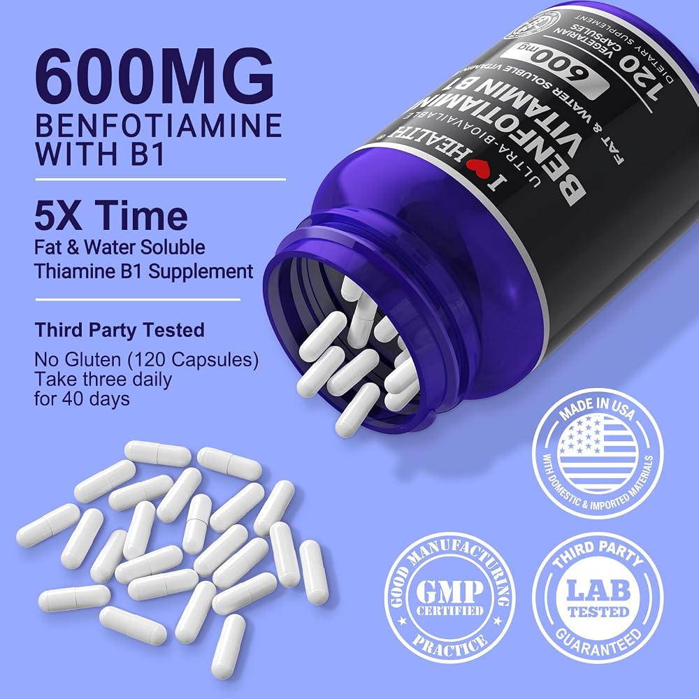 I LOVE HEALTH Vitamin B1 500mg with Benfotiamine 20mg
