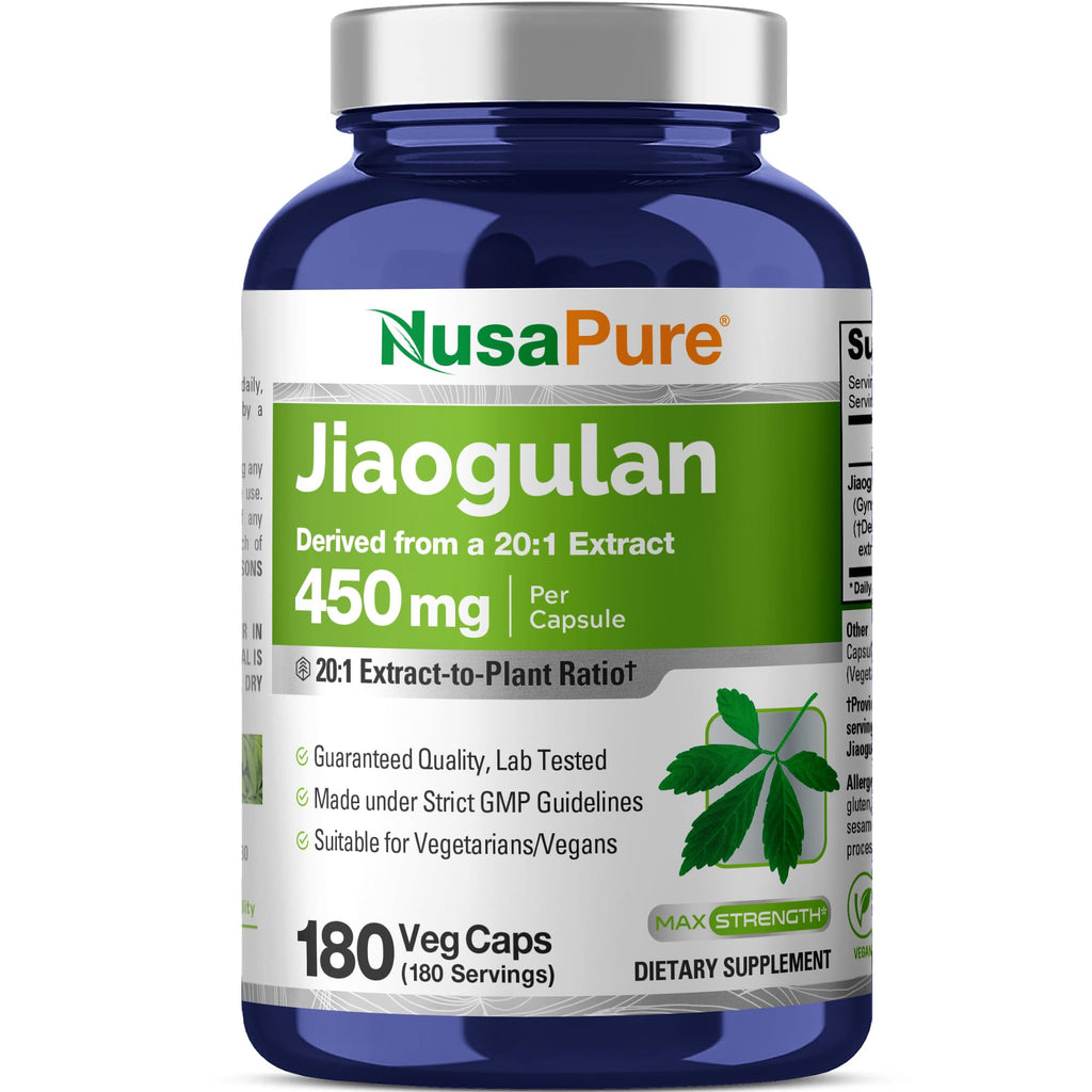 NusaPure Jiaogulan 450mg - 180 Vegetarian Capsules