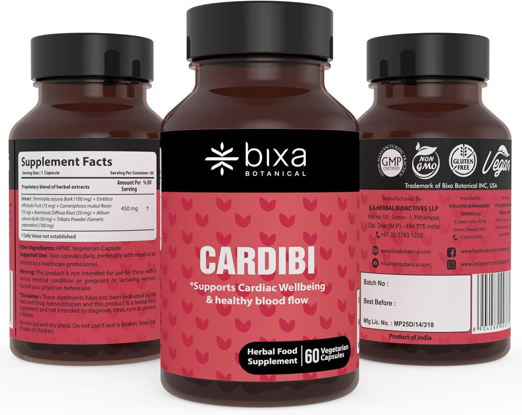 bixa BOTANICAL Cardibi Herbal Supplement - 60 Vegetarian Capsules - image 2