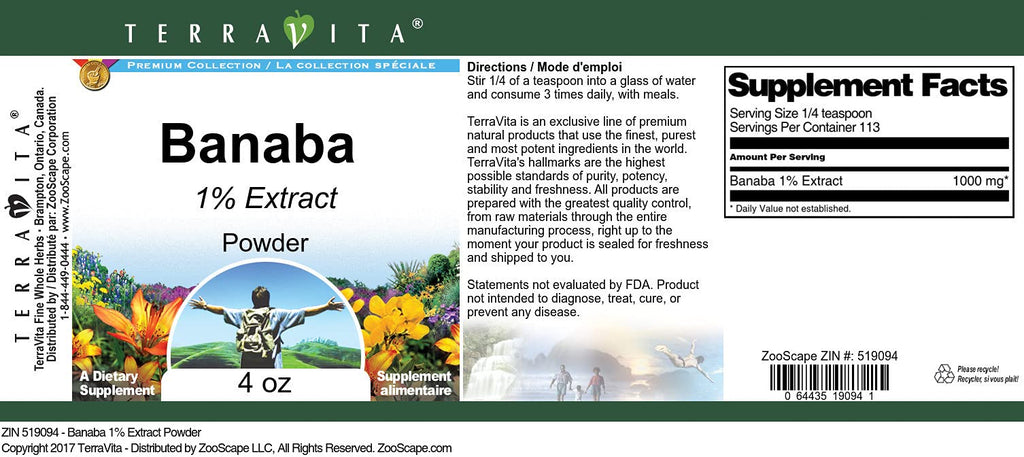 Terravita Banaba 1% Powder - 12 Ounces (Pack of 3) - image 2