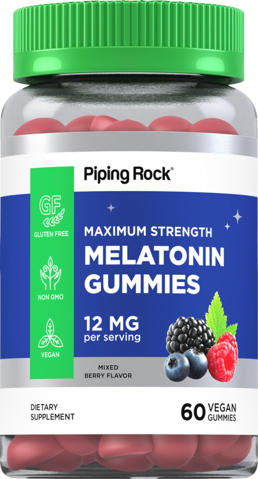 Piping Rock Melatonin Gummies 12mg - 60 Gummies