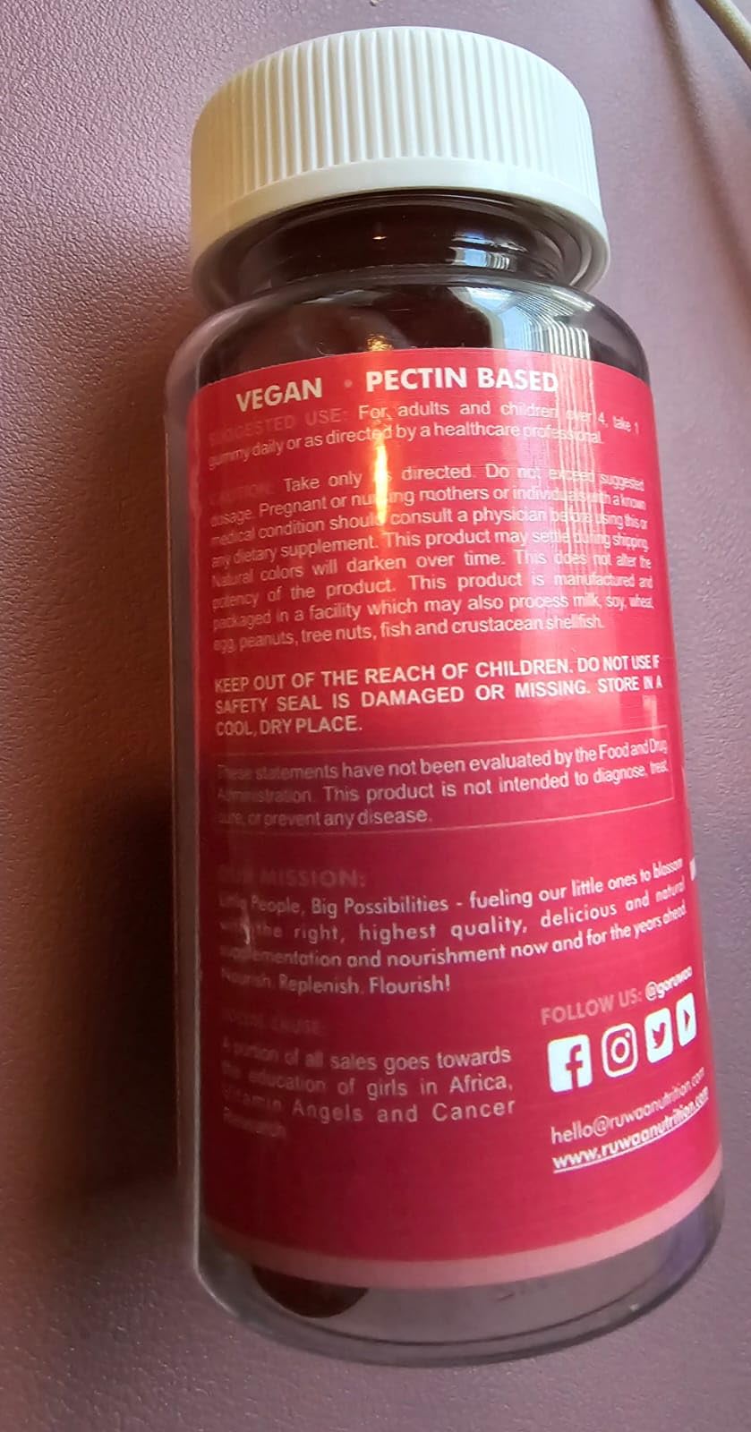 RUWAA NUTRITION Probiotics for Kids. Yummy Gut Happy Organic