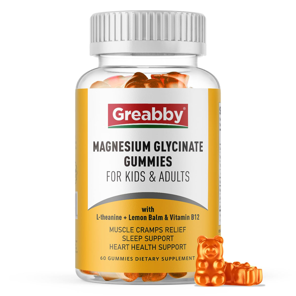 GREABBY Magnesium Glycinate Gummies for Kids & Adults