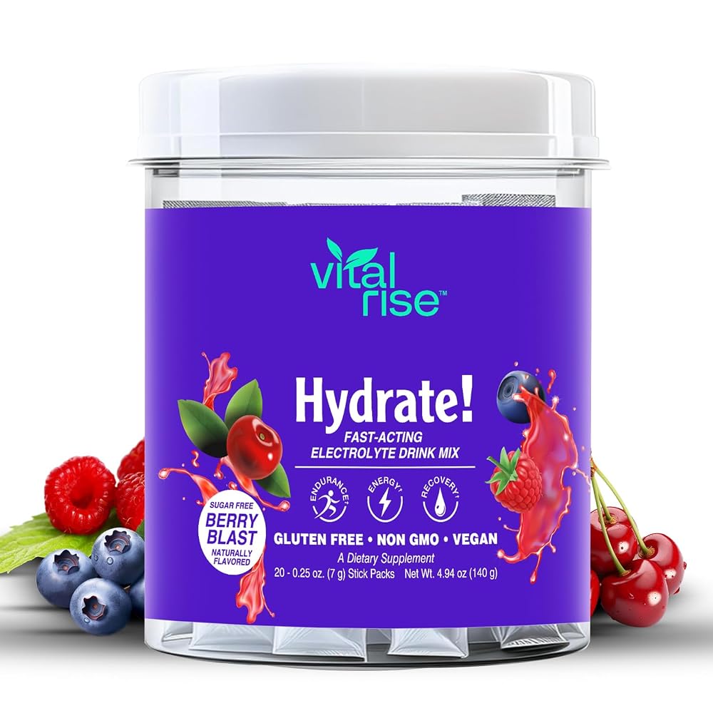 Vital Rise Hydrate Berry Blast Electrolyte Powder - 20 Packets