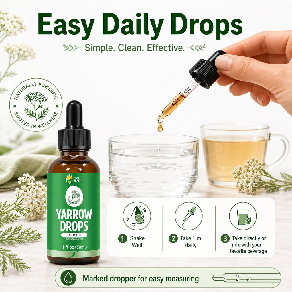 KingHealth Yarrow Herb Tincture Alcohol-Free Extract - 1 Fl Oz - image 7