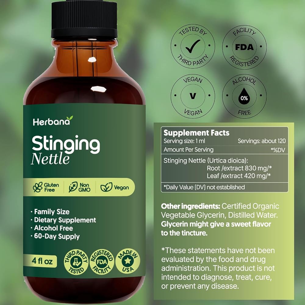 HERBANA MANUFACTURING Stinging Nettle Leaf and Root Liquid Extract