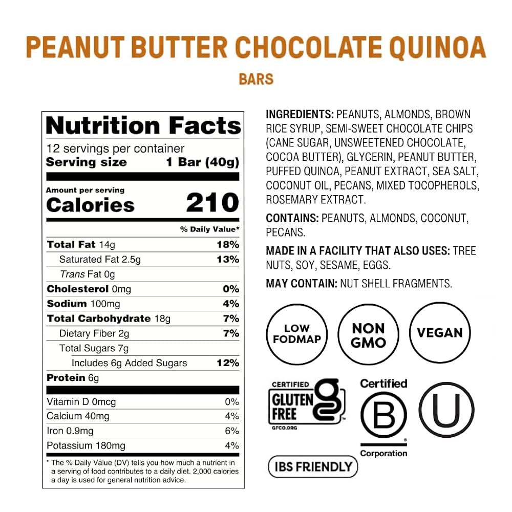 Fody Peanut Butter Chocolate Quinoa Snack Bars - 12 Count - image 2