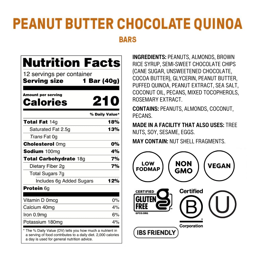 Fody Peanut Butter Chocolate Quinoa Snack Bars - 12 Count - image 2