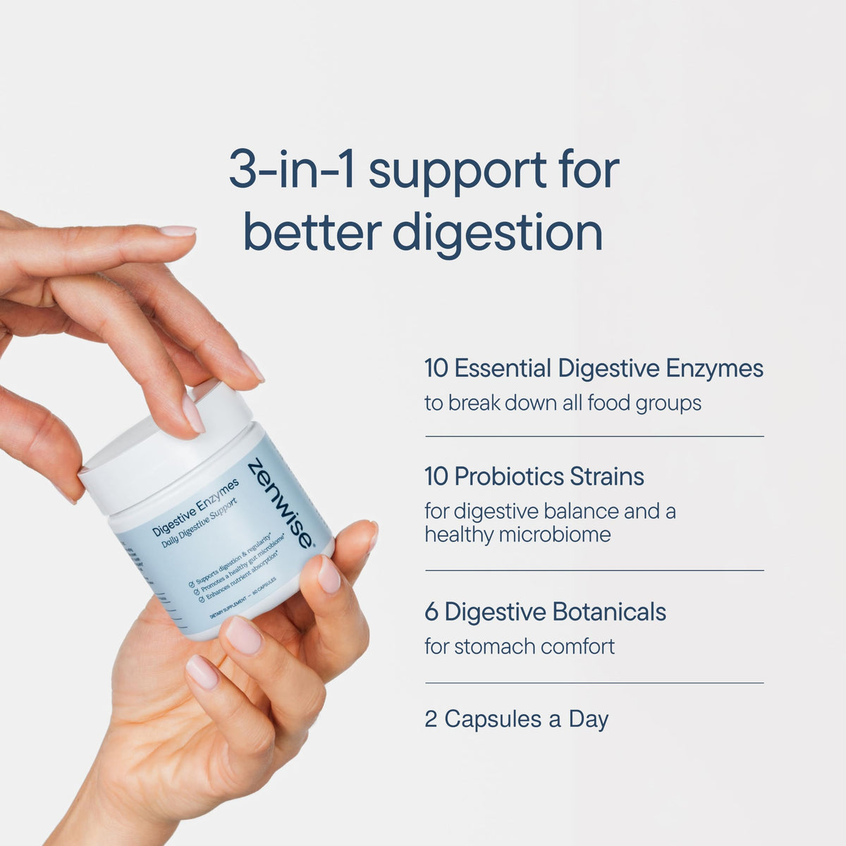 Zenwise Health Digestive Enzymes & Probiotics for Gut Health - 180 Capsules - image 5