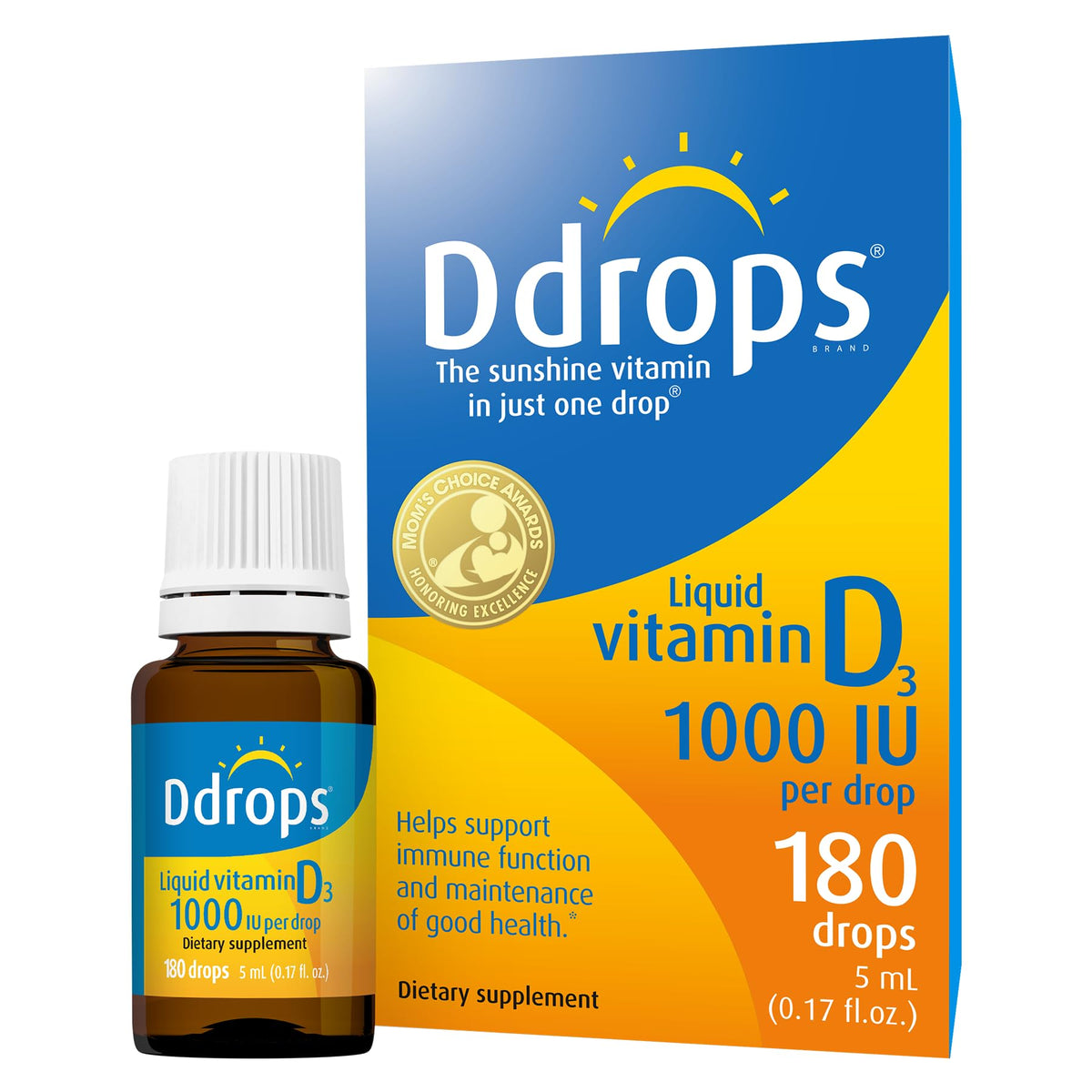 Ddrops Adults Vitamin D3 1000 IU Liquid - 180 Drops