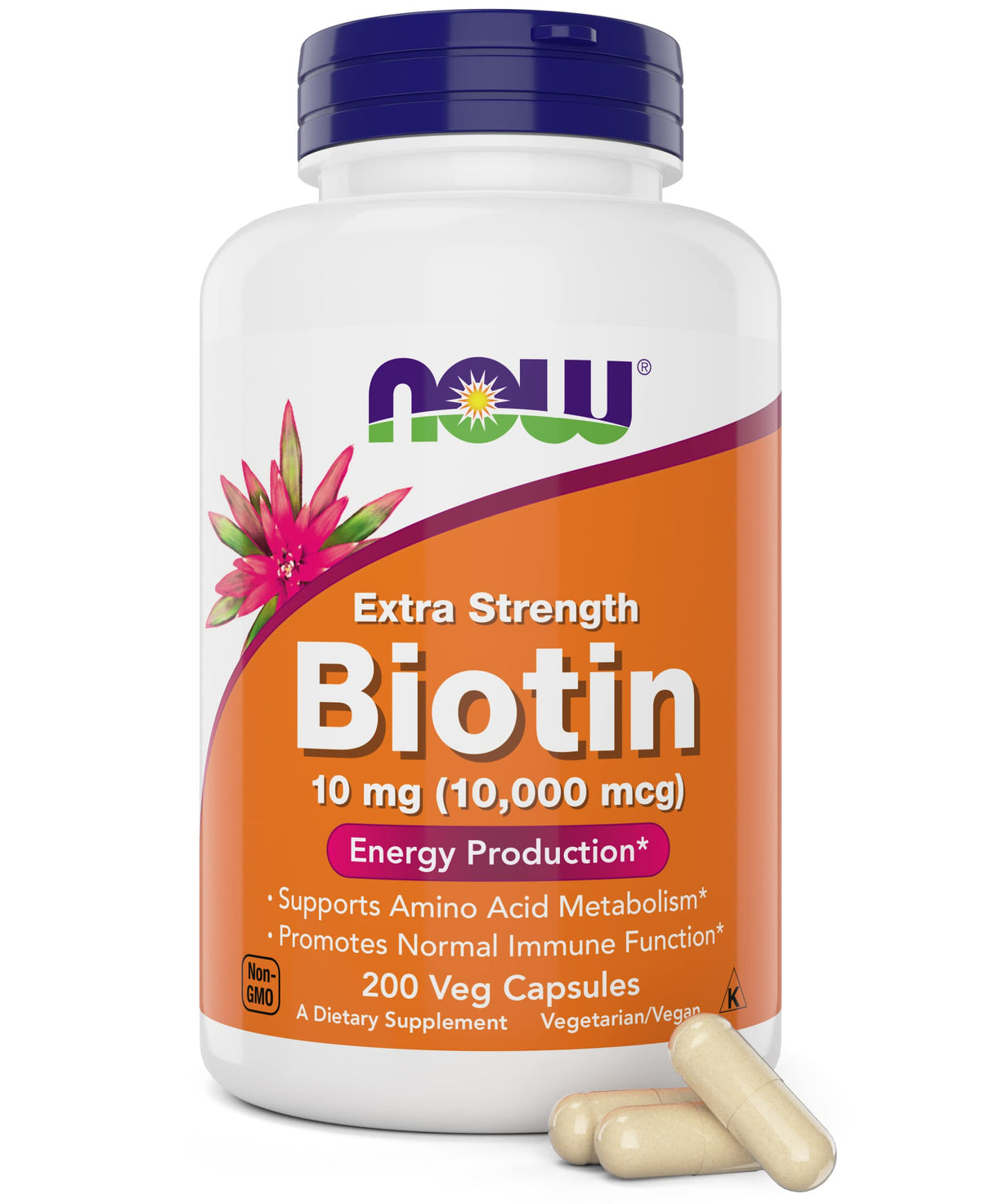 NOW Foods Extra Strength Biotin 10,000mcg - 200 Vegetarian Capsules