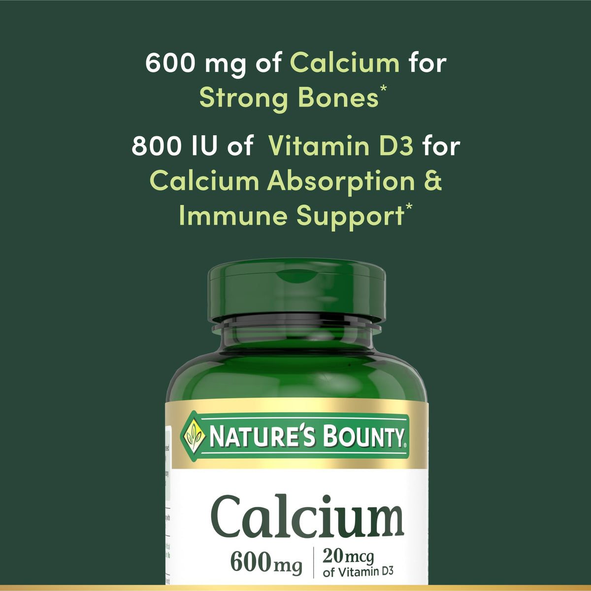 Nature's Bounty Calcium Carbonate & Vitamin D - 250 Tablets - image 3