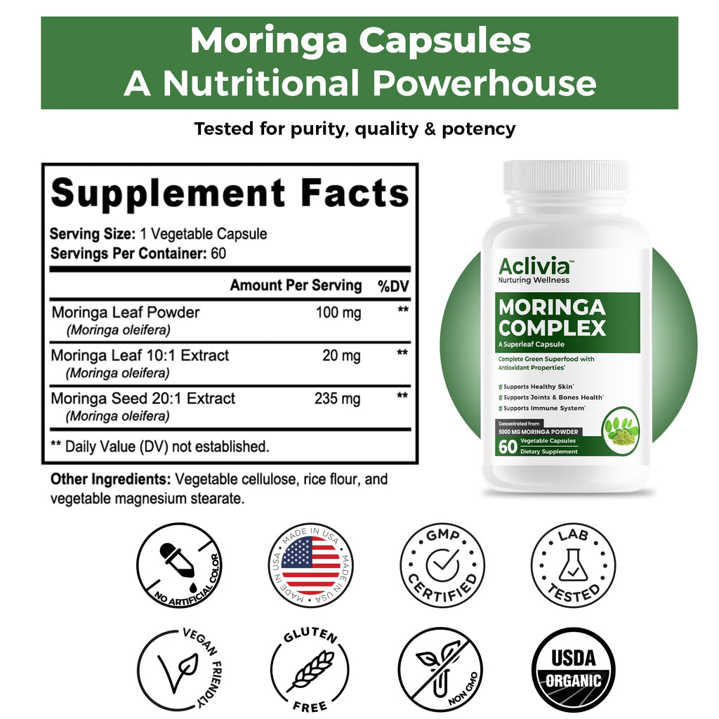 Aclivia Moringa Complex Maximum Strength Supplement - 60 Capsules - image 4