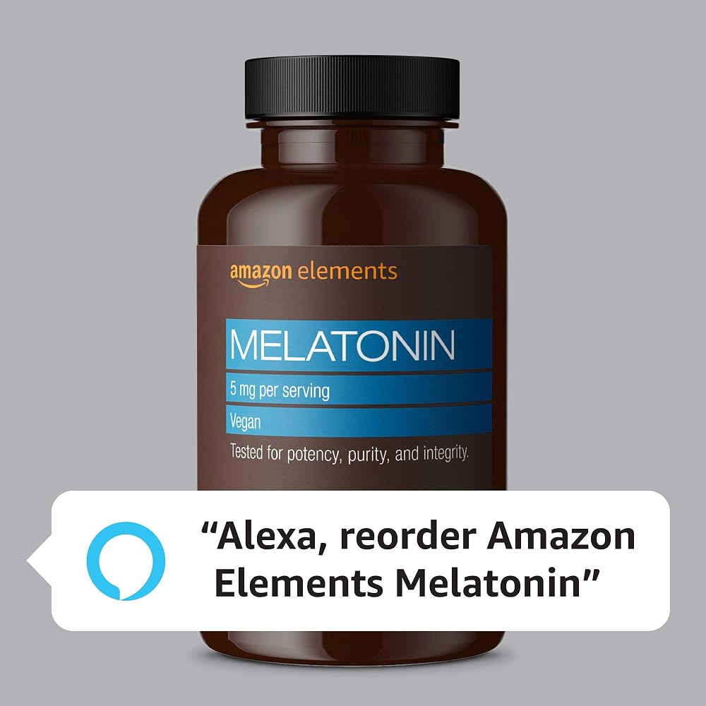 Amazon Elements Melatonin 5mg Capsules Sleep Support - 390 Count - image 5