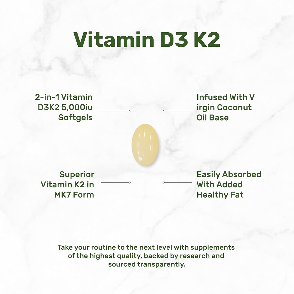 DEAL SUPPLEMENT Vitamin D3 5000 IU + K2 MK7 - 250 Softgels - image 3