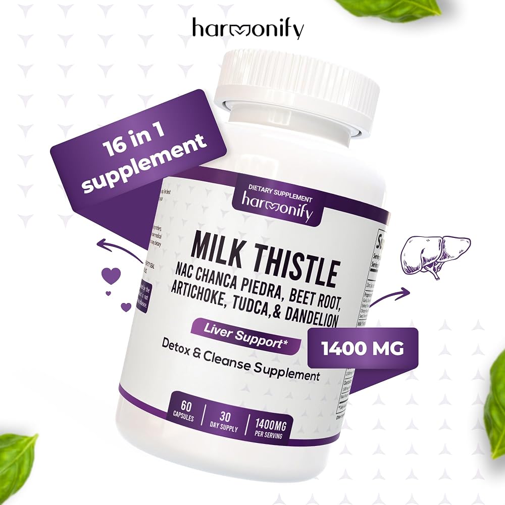 HARMONIFY Milk Thistle Berberine Turmeric Liver Support - 60 Capsules - image 5