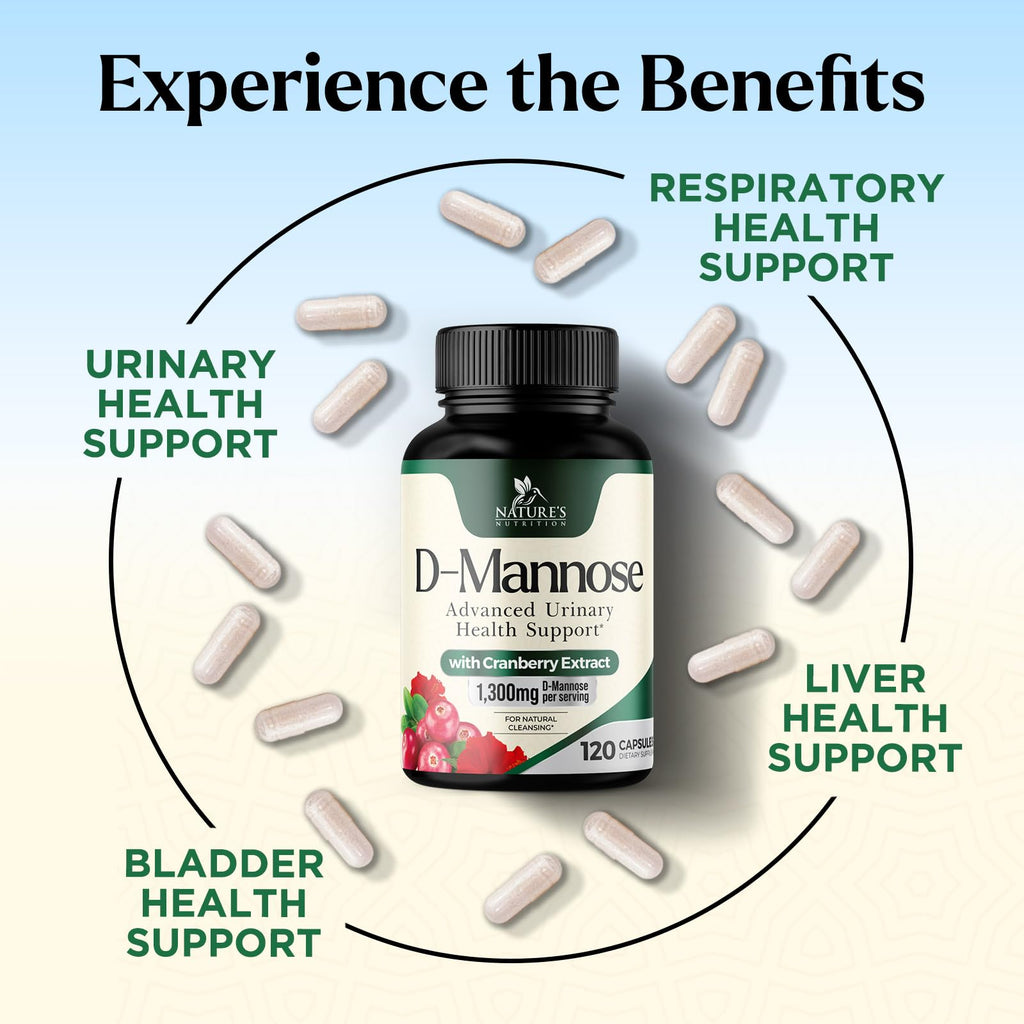 Nature's Nutrition D-Mannose 1000mg Per Serving - Cranberry