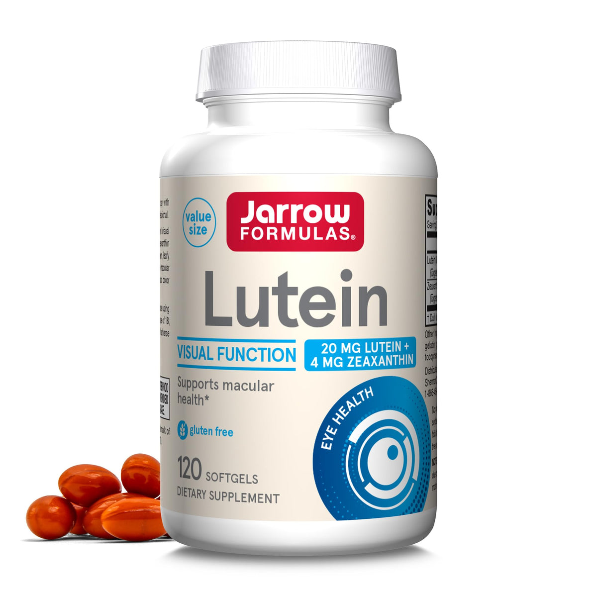 Jarrow Formulas Lutein 20 mg with Zeaxanthin - 120 Softgels