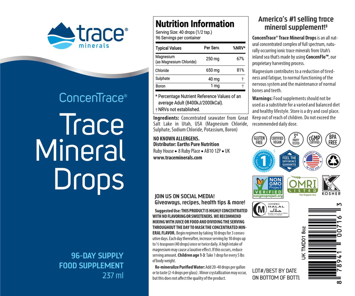 Trace Minerals Research Concentrace Mineral Drops - 8 Fl Oz - image 2