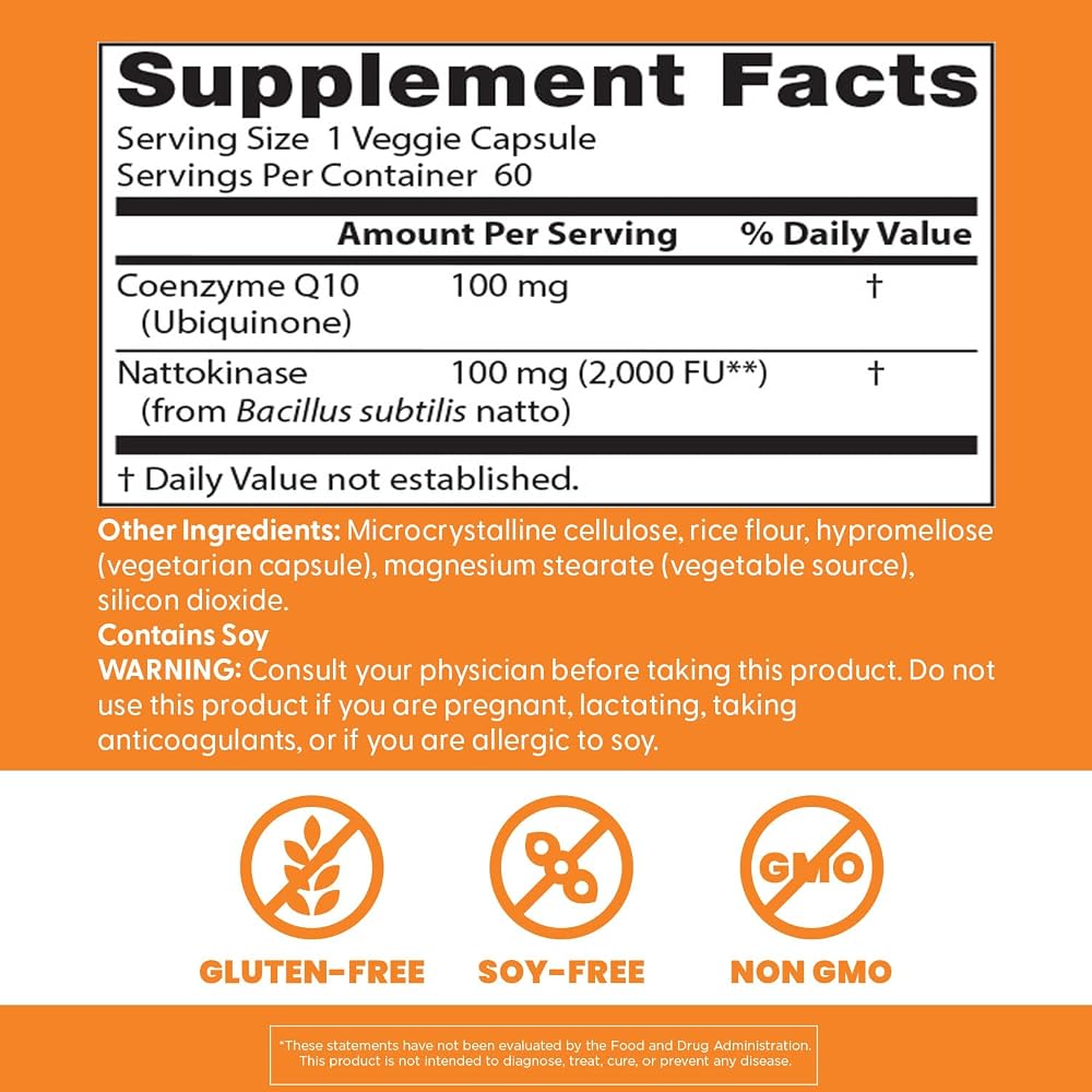 Doctor's Best CoQ10 100 mg + Nattokinase Circulation Support - image 3