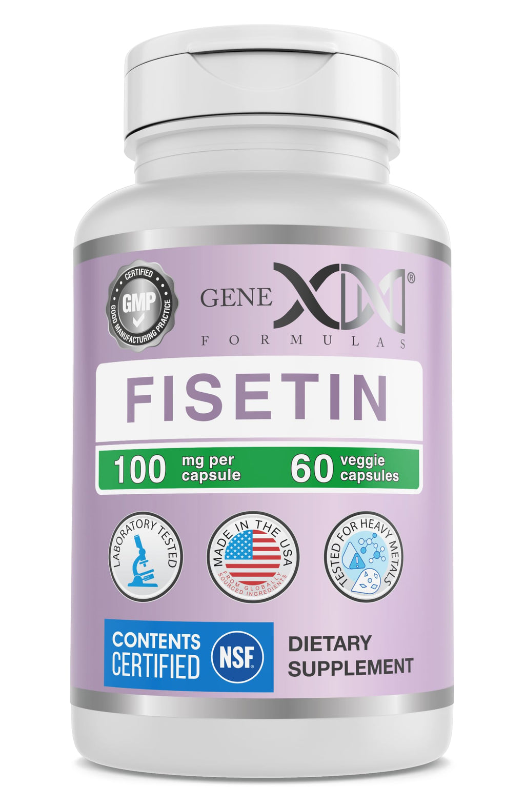 Genex Formulas Fisetin 100mg Supplement - 60 Capsules