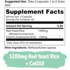 Yuve Red Yeast Rice 1200 mg with CoQ10 - 240 Vegetarian Capsules - image 3