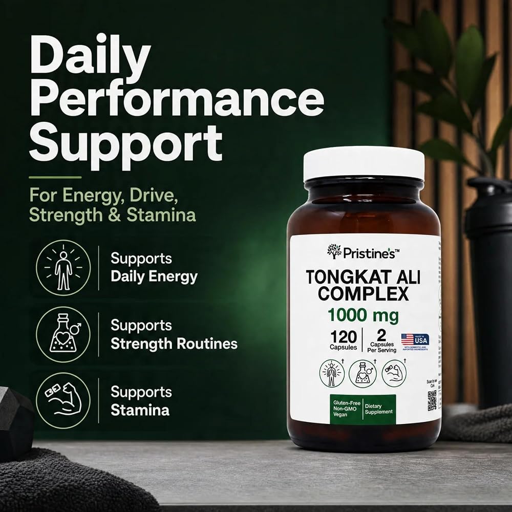 PRISTINE'S Tongkat Ali 1000mg with Tribulus Capsules for Men - 120 Capsules - image 3