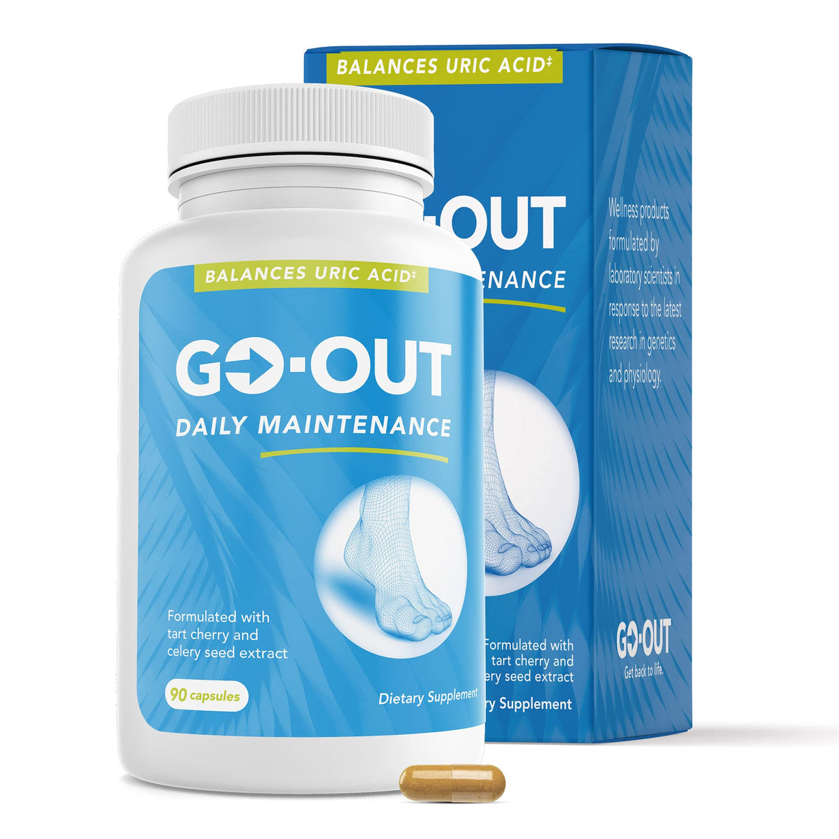 Mt. Angel Vitamins Go Out Daily Maintenance Uric Acid Support - 90 Capsules