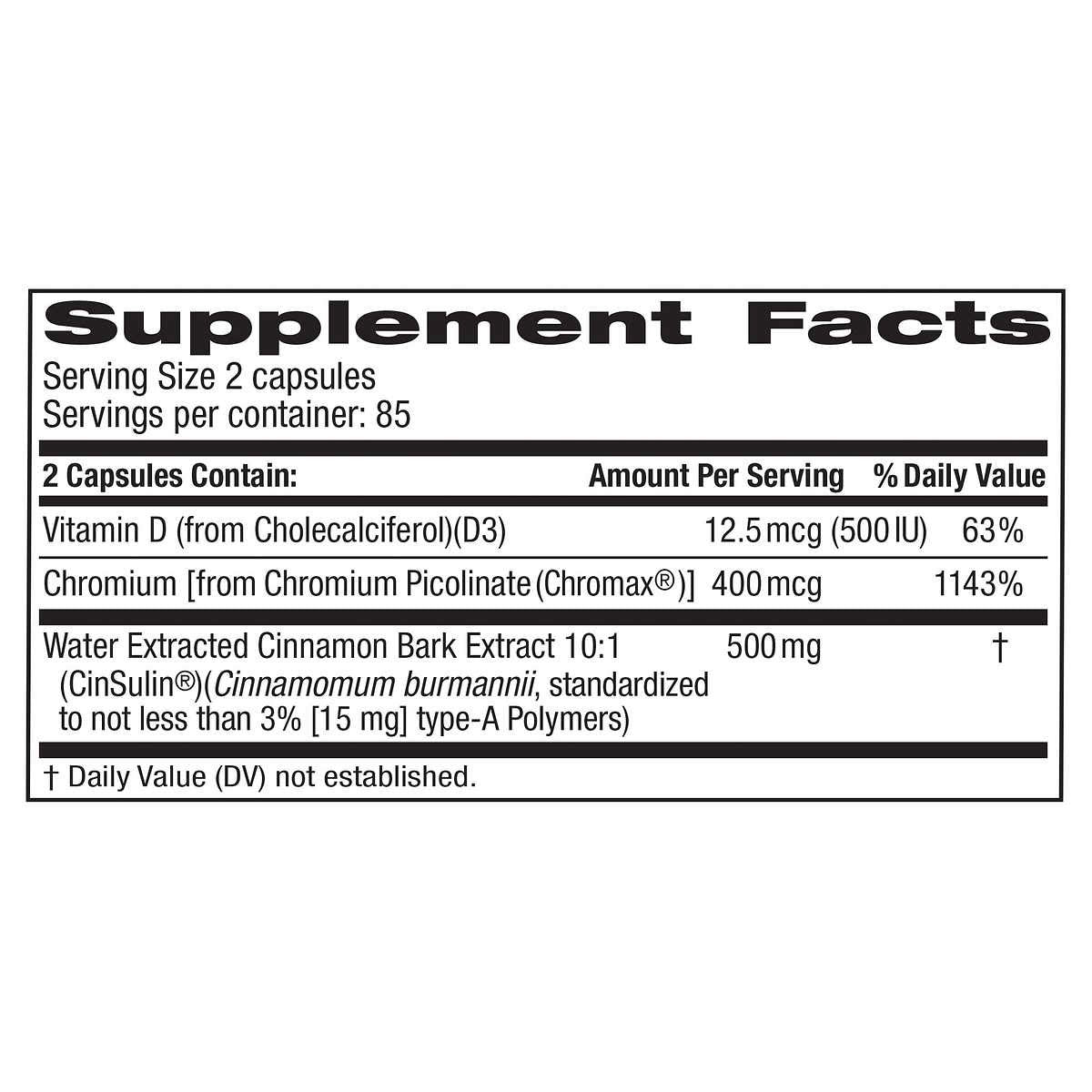 TruNature Advanced Strength Cinsulin - 170 Capsules - image 2