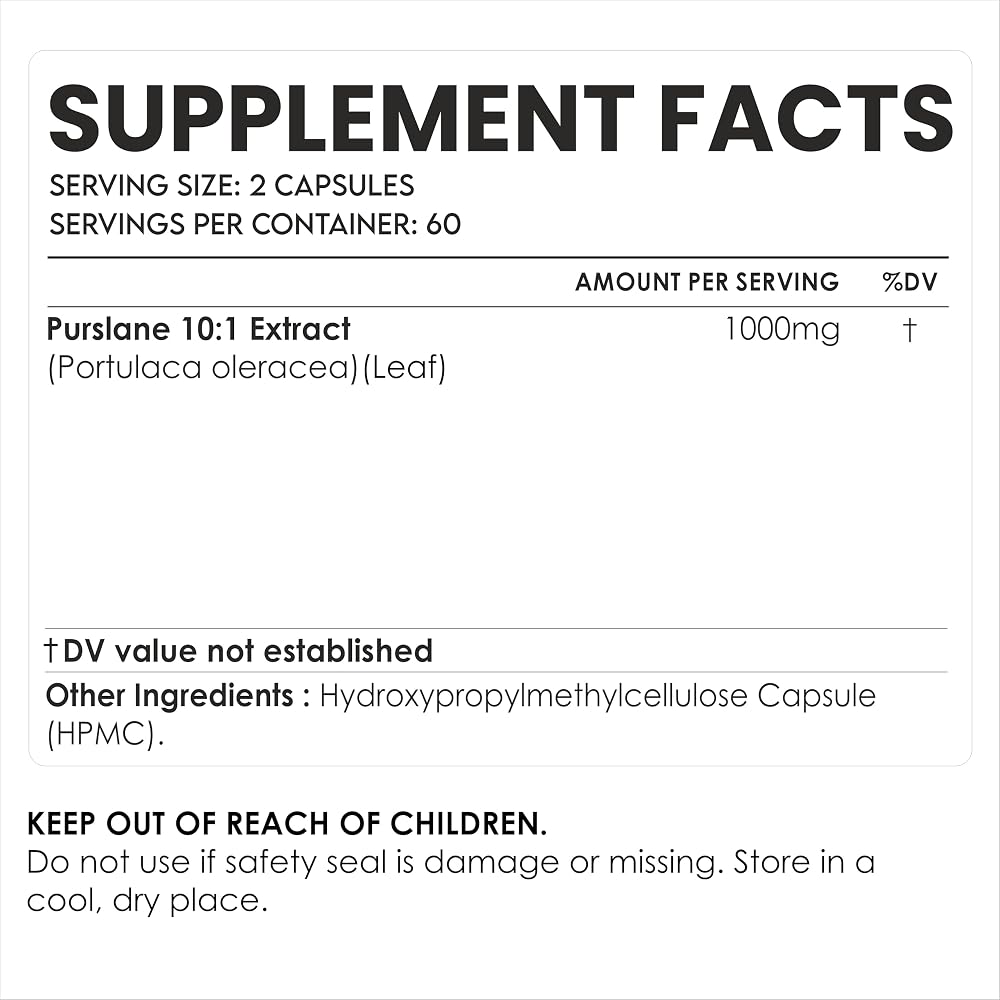 AMALTH Purslane Capsules Herbal Supplement - 120 Count - image 2