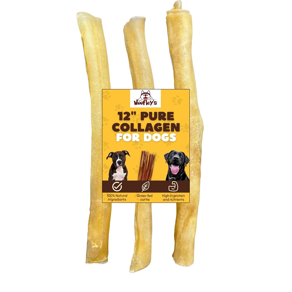 Woofley's 12 Inch Pure Collagen Sticks for Dogs - 3 Count