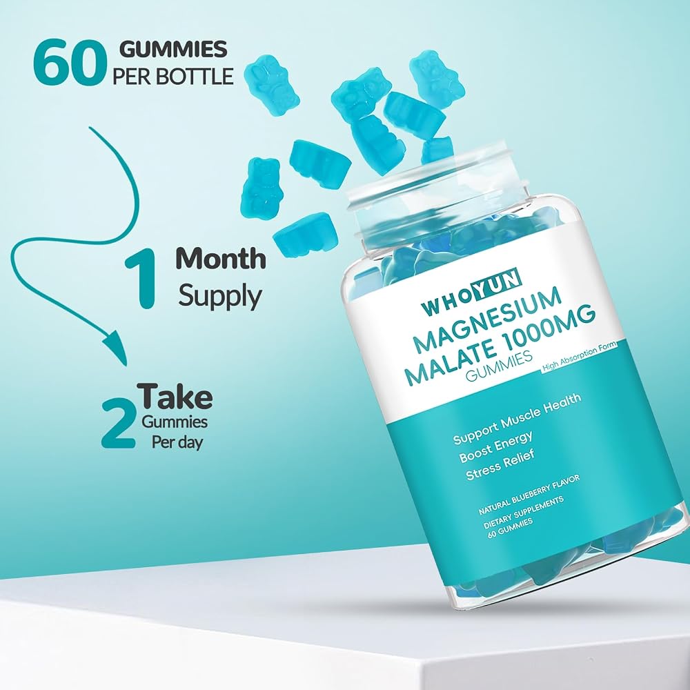 Whoyun Magnesium Malate Gummies 1000mg - 60 Count - image 7